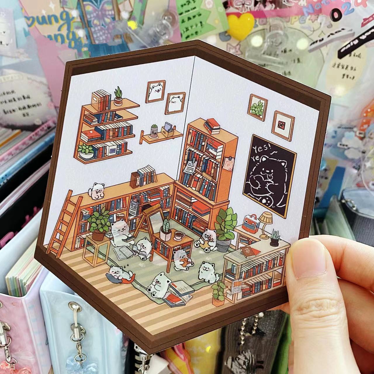 Sticker Play Scenes, Make A Grocery Store|Library|Buffet|Bakery|Bathroom|Panda Room