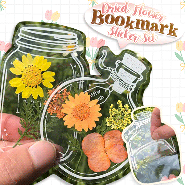 Easy-press Dried Flower Bookmark Sticker Set (20pcs)