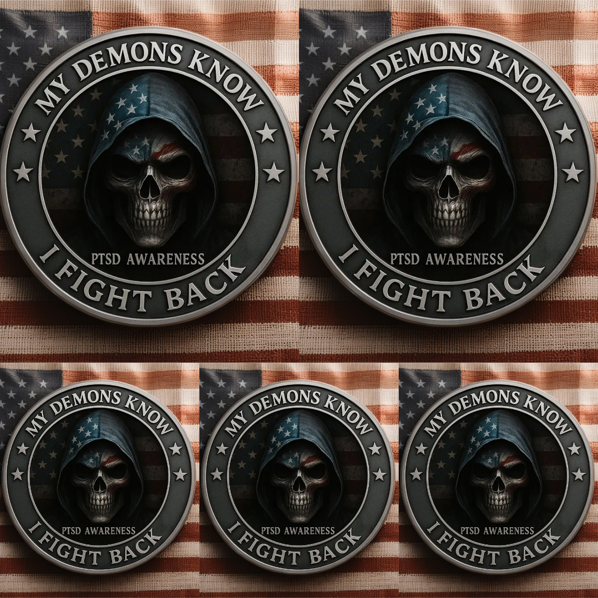 🏆Flash Sale 60% OFF - 🎖️PTSD Awareness Veterans Challenge Coin
