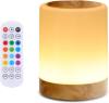 Touch Bedside Table Lamp,13 RGB Colors & 5 Brightness, USB Rechargeable Desk Lamp, Remote Control Dimmable Night Light with RGB Color Changing,Portable Lamp for Baby, Bedroom, Living Room