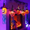 5PCS Halloween Hanging Lighted Glowing Witch Hat