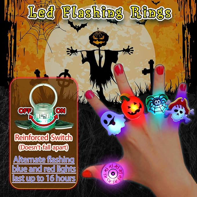 ⏰LAST DAY SALE 50% OFF💥🎁LED Light Halloween Glowing Ring