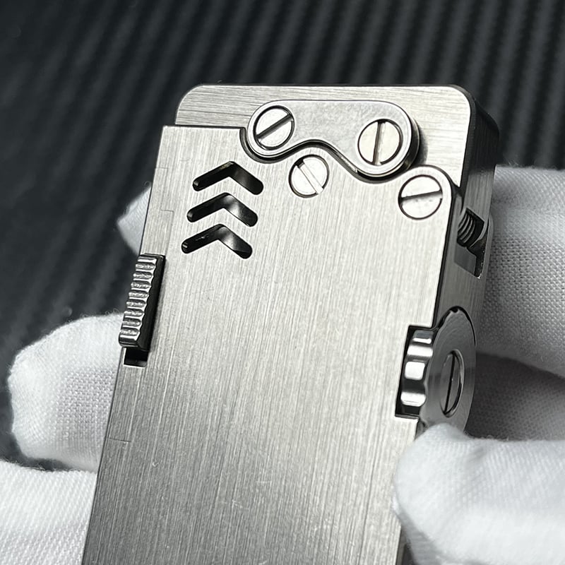 Brass  Titanium Metal Mechanical Fuel Gasoline Antique Pipe Arm Lighter