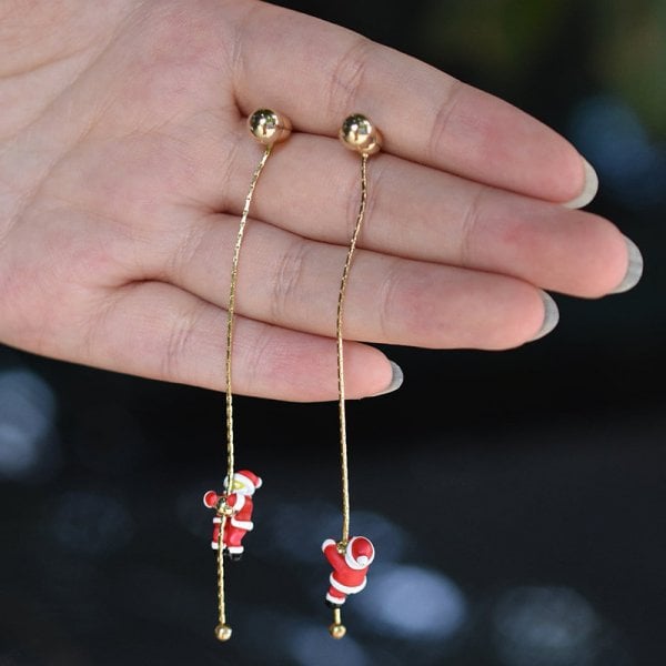 🔥Last Day Promotion 48% OFF-🎁-Creative Sliding Santa Earrings