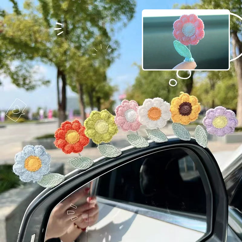 (🎄Christmas Hot Sale🔥🔥)🌸Shaking Head Flower Car Ornament(7 PCS)💜(BUY MORE SAVE MORE)