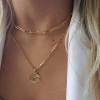 M MOOHAM Dainty Gold Necklace for Women - 14K Solid Gold Over Layering Necklaces for Women Cute Hexagon Letter Initial Necklaces for Women Gold Layered Necklaces for Women Jewelry Gifts