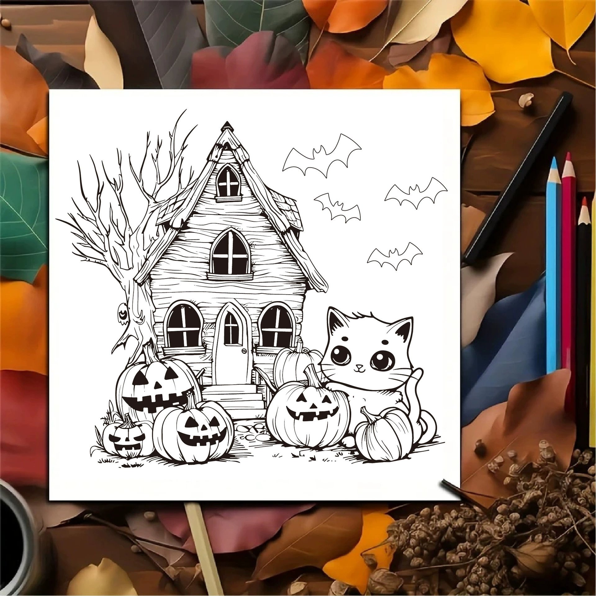 🎁TikTok Last Day Sale - 70% OFF🔥Halloween Colouring Book 🎨: 24 Cute Designs for Relaxation & Fun – Great Gift! 👻