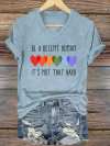 V-Neck Retro Be A Decent Human It's Not That Hard Print T-Shirt