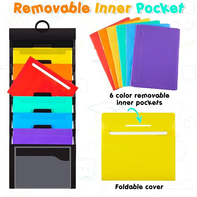 🔥Last Day Promotion 48% OFF-🎁- Hanging 6 Pocket File Folders 36 in - Multicolor