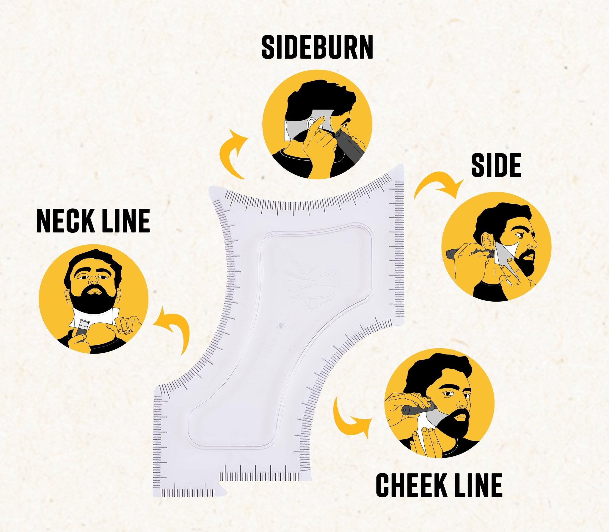 🔥Last Day Promotion 70% OFF🔥Hair Edge Up Trimmer Guide and Beard Shaping Stencil Tool