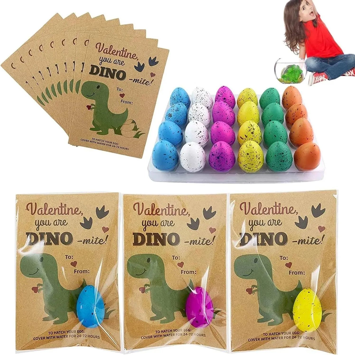 🎁TikTok Last Day Promotion -80% OFF🔥12Pcs Valentines Day Cards with Dinosaur Eggs🦖