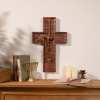 BGCOPPER Savior Jesus Cross - Carved from Natural Wood