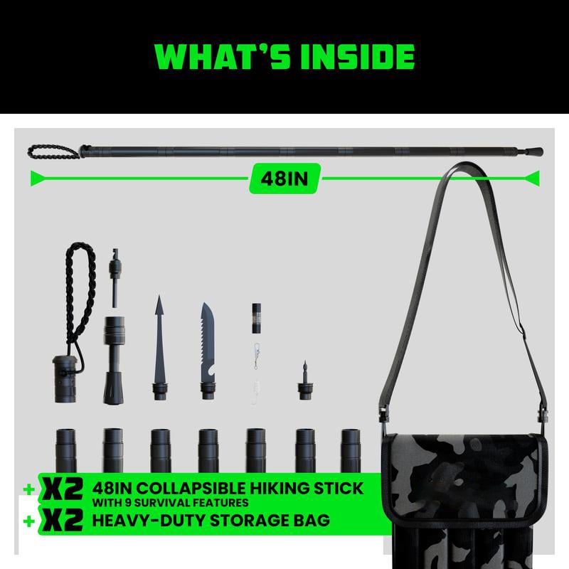 🚶 Tactical Hiking Stick – Essential Gear for Outdoor Adventures