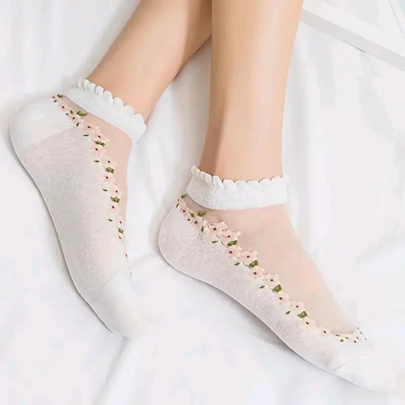 🔥5 Paar für 19,98€🔥- Damen Frühling Sommer Blumenspitze Söckchen