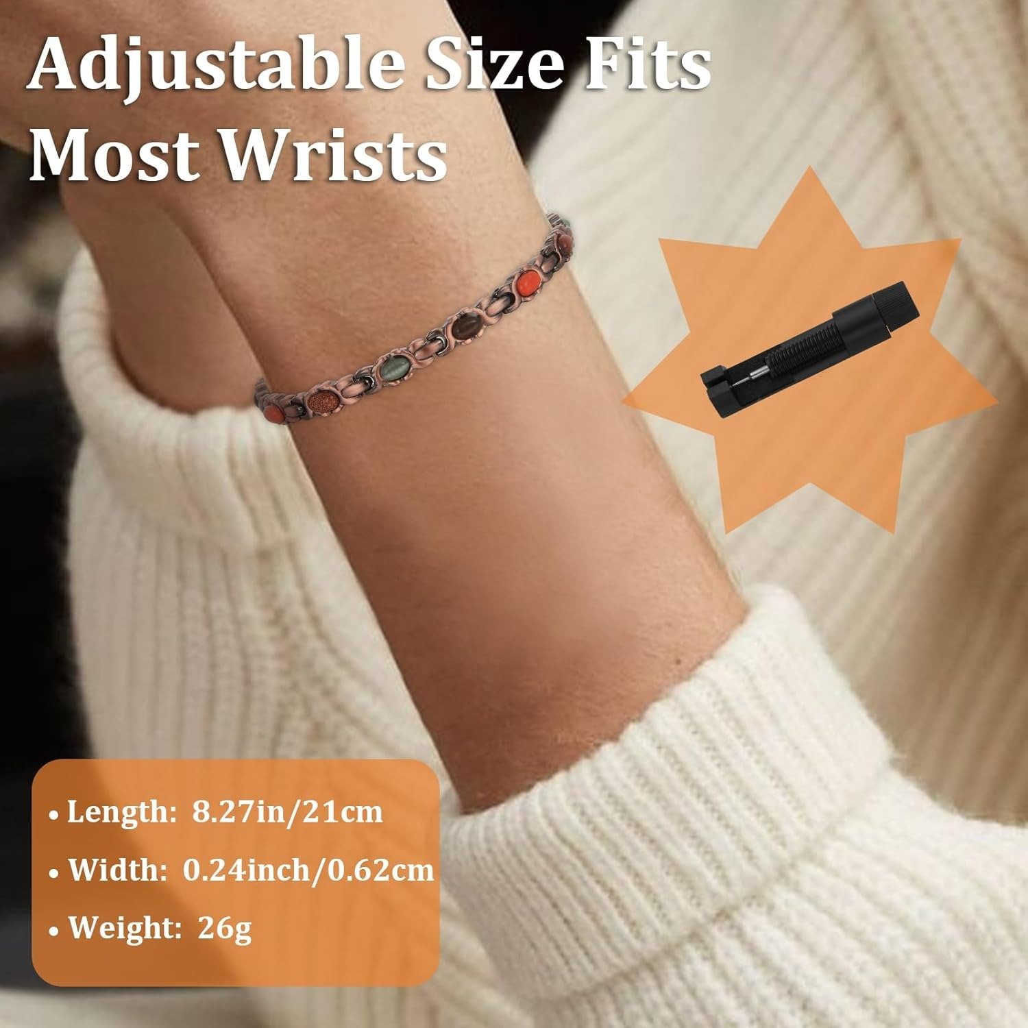 🚀 Fresh Week Fresh Discounts 60% OFF- Pure Solid Copper Magnetic Bangle for Women🎁Buy 2 Free Shipping