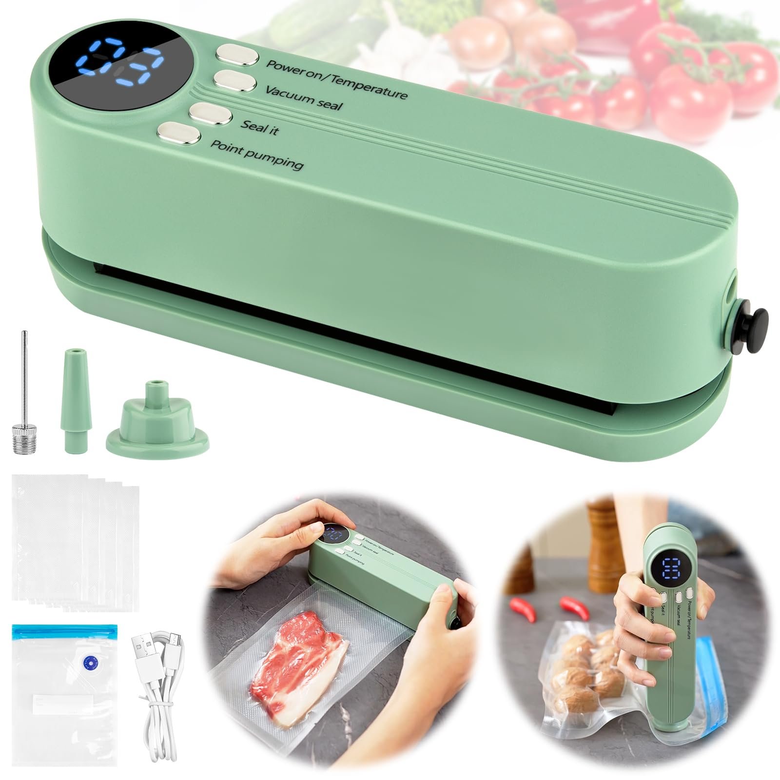 💥LAST DAY SALE 50% OFF💥3-in-1 Cordless Mini Vacuum Sealer⚡BUY 2 FREE SHIPPING