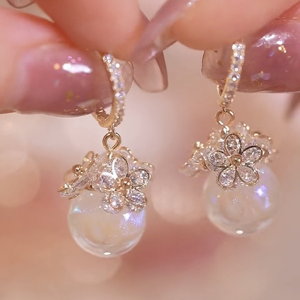 (Summer Sale- 50% OFF) Elegant Pearl Flower Earrings- BUY 2 FREE SHIPPING