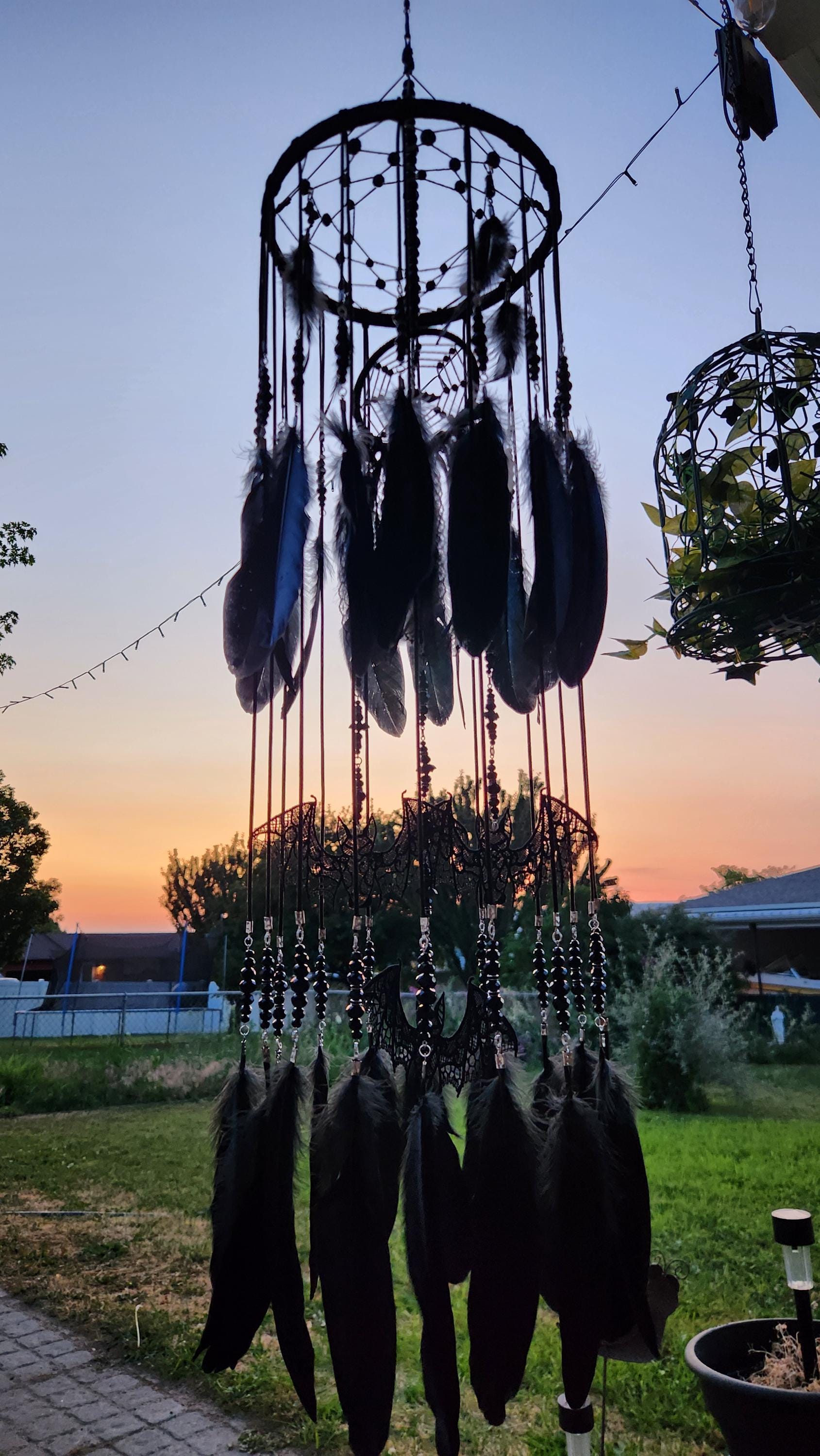 🎁TikTok Last Day Sale - 70% OFF🖤Gothic Black DreamCatcher Mobile with Crystals & Bats🎁Buy 2 Free Shipping