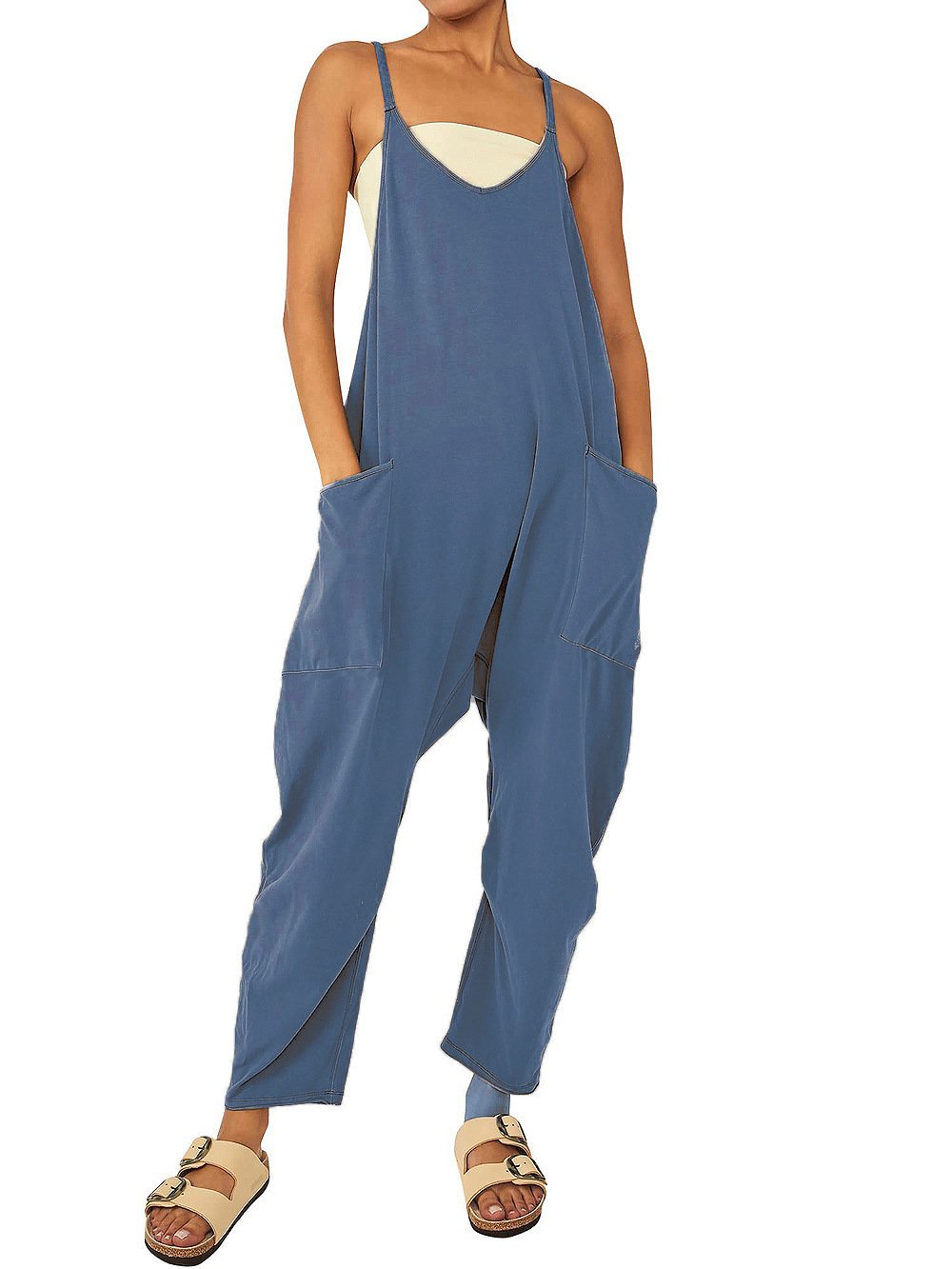 (🎉Last Day Promotion 50% OFF) Wide Leg Jumpsuit with Pockets