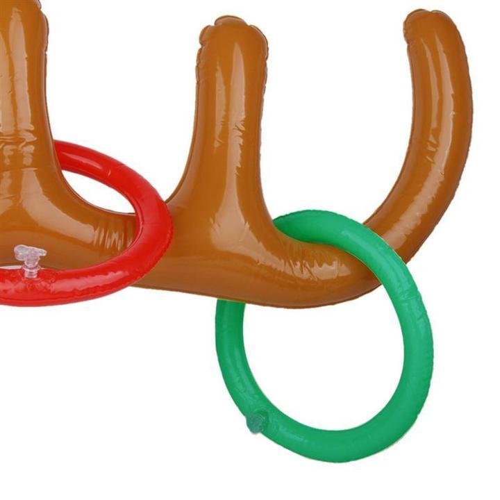 (Early Halloween Sale- Save 50% OFF) Reindeer Antler Ring Toss Game with 4 Rings