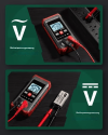 👍Neues automatisches Digitalmultimeter HT – mit berührungsloser Spannungsfunktion für Wechsel-/Gleichspannung (rot)