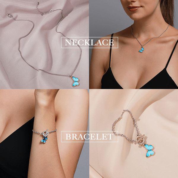 Butterfly Charm Necklace & Bracelet - 🔥Buy 2 free shipping