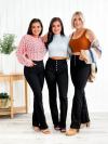 ❤️LETZTER TAG 50 % RABATT🔥Bootcut-Jeans mit mittelhohem Bund und Knopfleiste