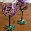 Four Seasons Tree Wine Glasses - Hand Painted Art