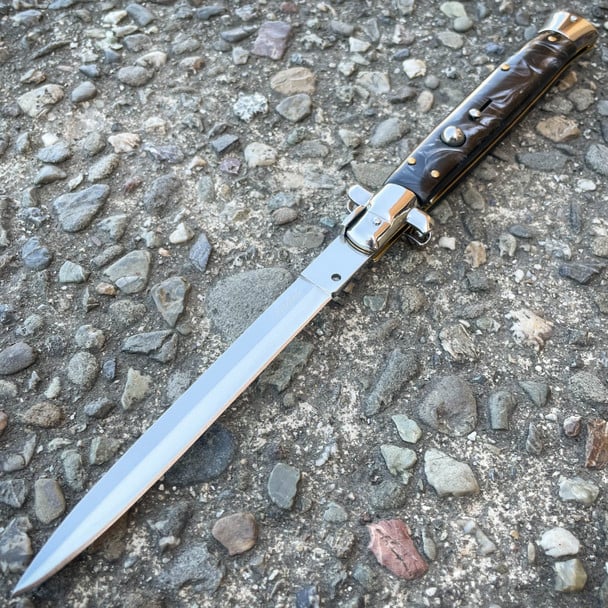 🌟 Italian Style Classic Stiletto – Handcrafted Collectible Knife