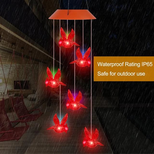 Solar Cardinal Wind Chime Light-Buy 2 Free Shipping