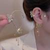 Vintage Crystal Butterfly Flower Ear Cuffs 2pcs Non-Pierced Sparkling Iced Out Rhinestone Butterfly Cartilage Climber Ear Wrap Prom Party Festival Ear Jewelry for Women