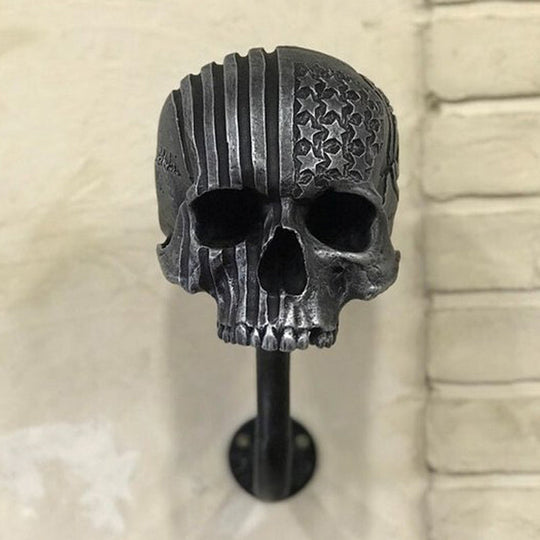 Motorcycle skull helmet holder