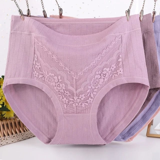 (🔥LAST DAY BUY 2 GET 1 FREE) 2023 Newest Large Size Hygroscopic Lace Cotton Underwear