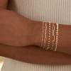 Moodear Gold Bracelet for Women 14K Real Gold Bracelet Sets for Women Dainty Snake Chain Bracelet Adjustable Cuban Link Bracelet for Women Cuff Bangle Gold Stackable Bracelets for Womens Jewelry Sets