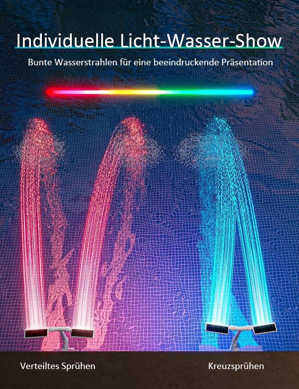 ✨Letzter Tag 49 % Rabat🔥Solar-Poolbrunnen mit Doppelbogenbeleuchtung