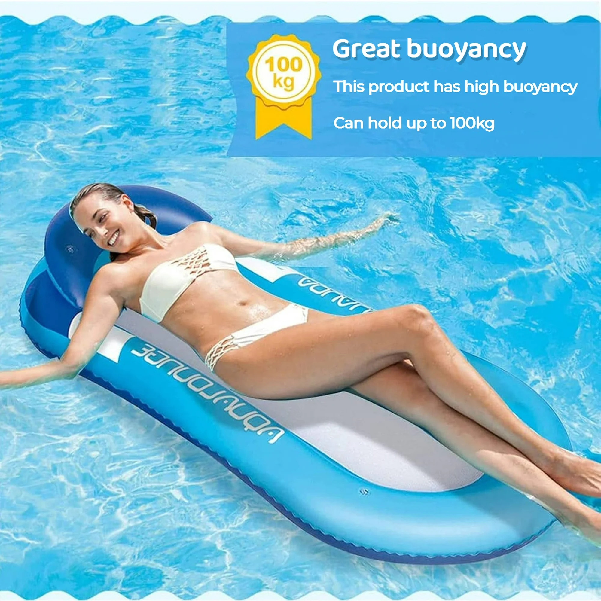 🔥Summer Hot Sale 50% OFF - 🌊Inflatable Water Lounger with Armrests and Breathable Mesh