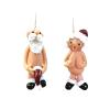 1 Pair Santa Claus Charms Christmas Decorations Nude Naughty Funny Santa Claus with Stocking Cap Ornament Party Decoration Gifts