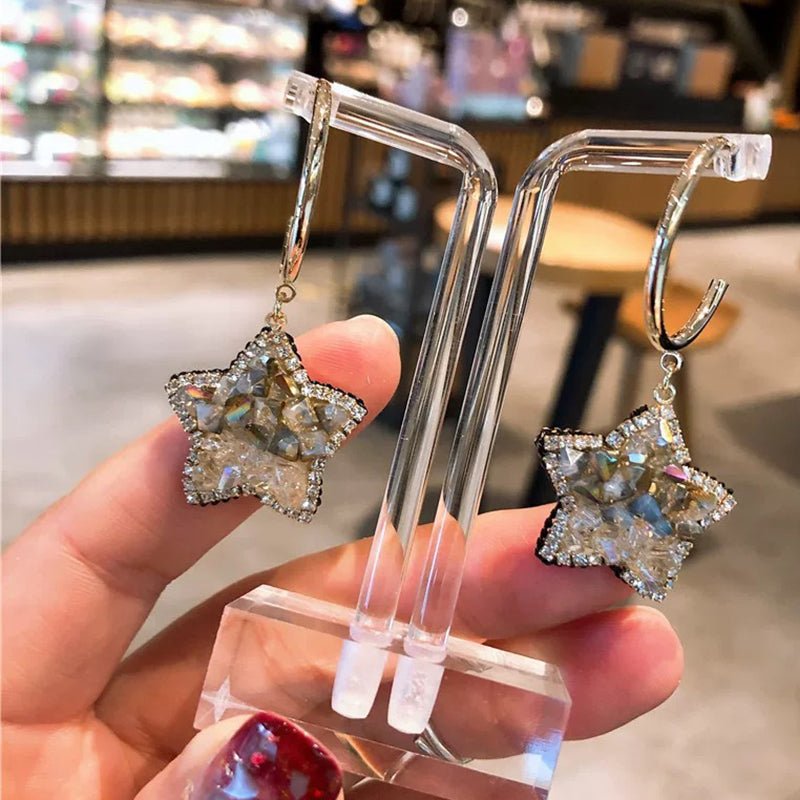 (💖2022 Best Gift- 50% OFF)  Sparkling Crystal Star Earrings-Buy 2 Get Extra 10% OFF & Free Shipping