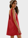 Women's Sleeveless Linen Mini Dress with Pockets