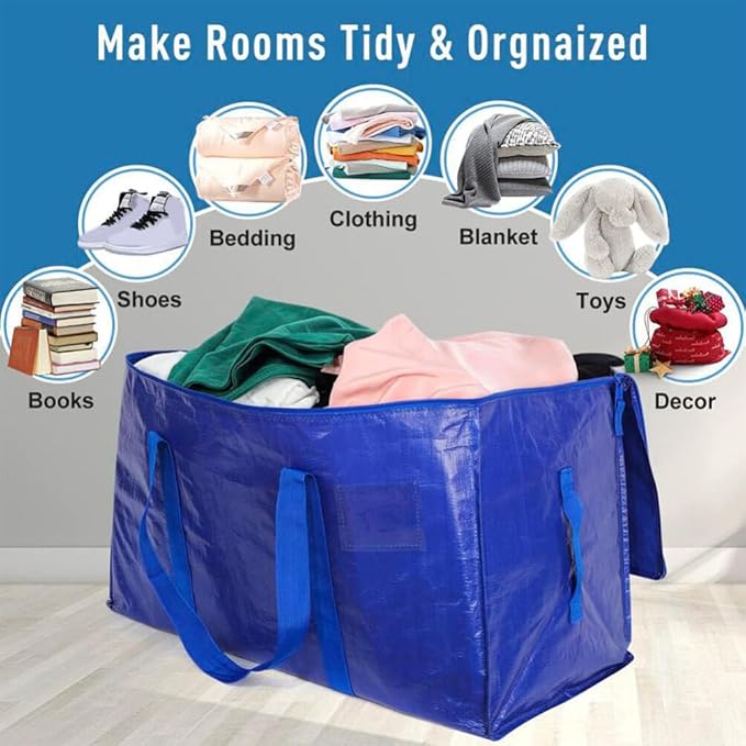 💥LAST DAY SALE 50% OFF💥24 Gallon Extra Large Heavy Duty Foldable Moving Bags⚡BUY 6 GET 3 FREE