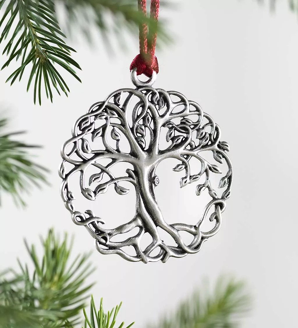 Pewter Christmas Tree Ornament, Buy 4 Free Shipping
