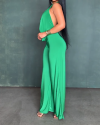 Ladies' Cross Hanging Neck Hollow Style Sexy Jumpsuit