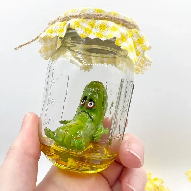 GRUMPY PICKLE IN A JAR SCULPTURE🔥