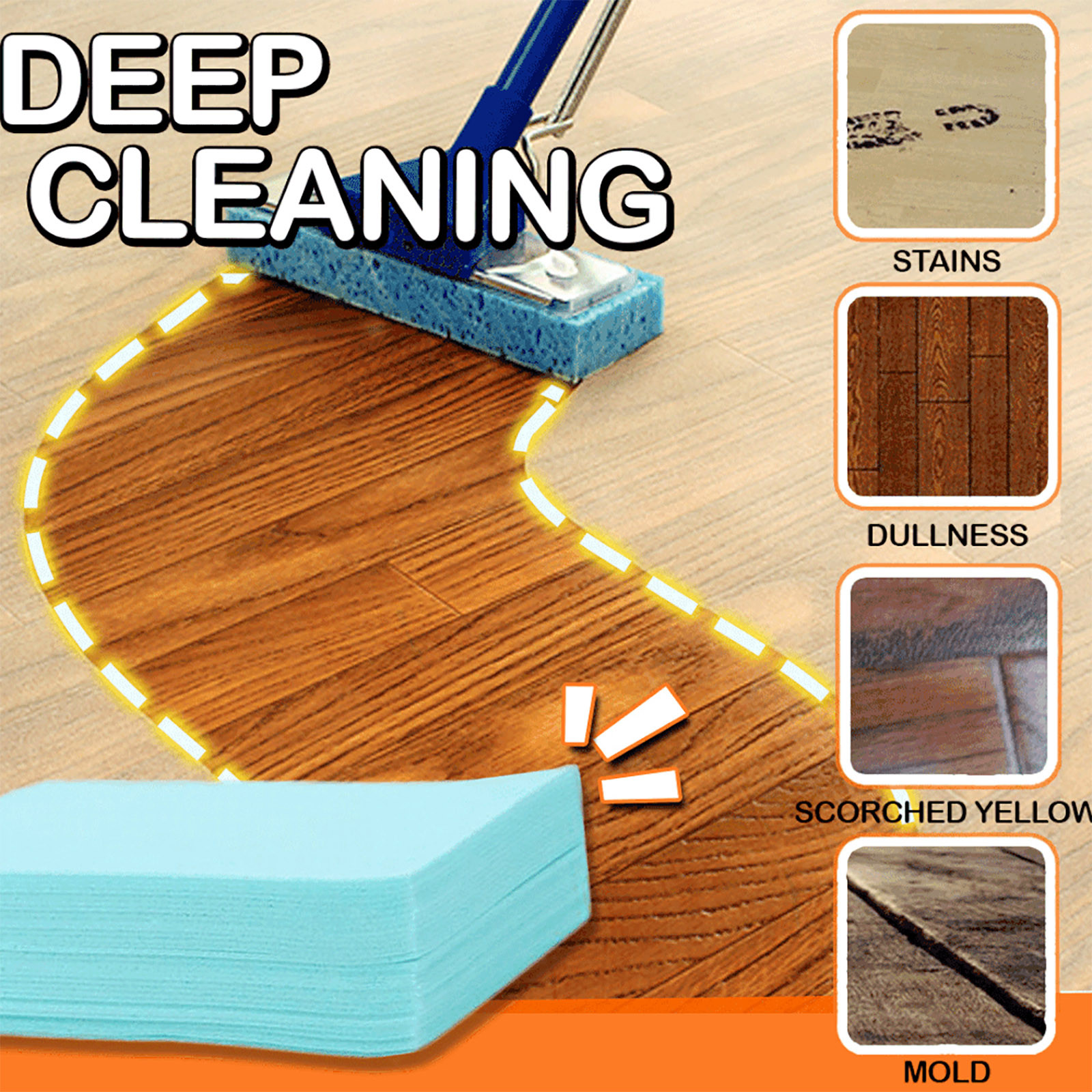 (🌲Early Christmas Sale- 48% OFF)No Rinse Floor Cleaning Sheet--buy 3 get 2 free (5bags)