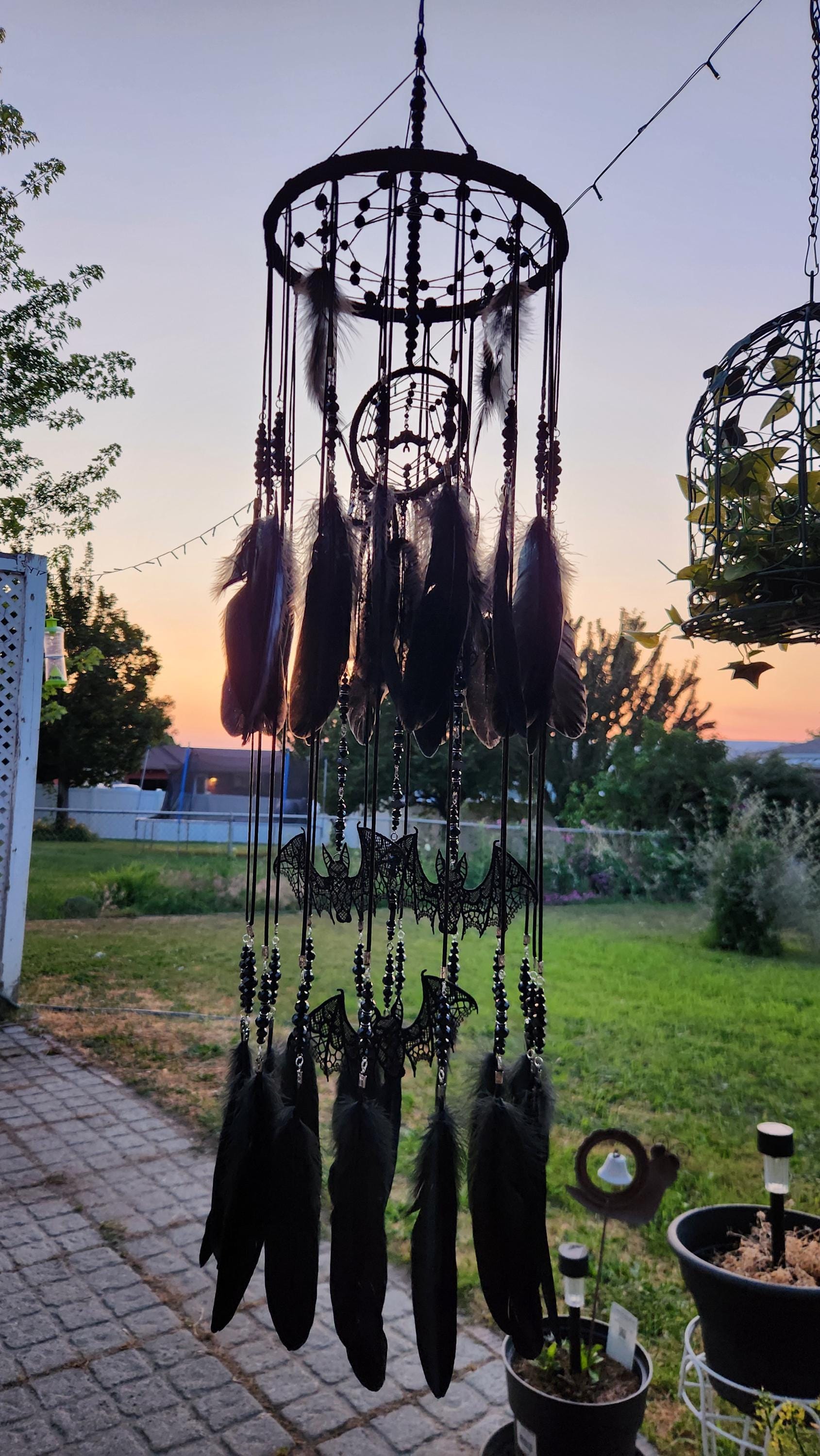 🎁TikTok Last Day Sale - 70% OFF🖤Gothic Black DreamCatcher Mobile with Crystals & Bats🎁Buy 2 Free Shipping