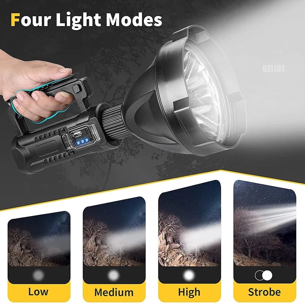⏰Last Day Promotion 69% OFF - Rechargeable Handheld Spotlight Flashlight 90000 High Lumens