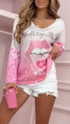 Women's Round Neck Printed Loose Casual Top