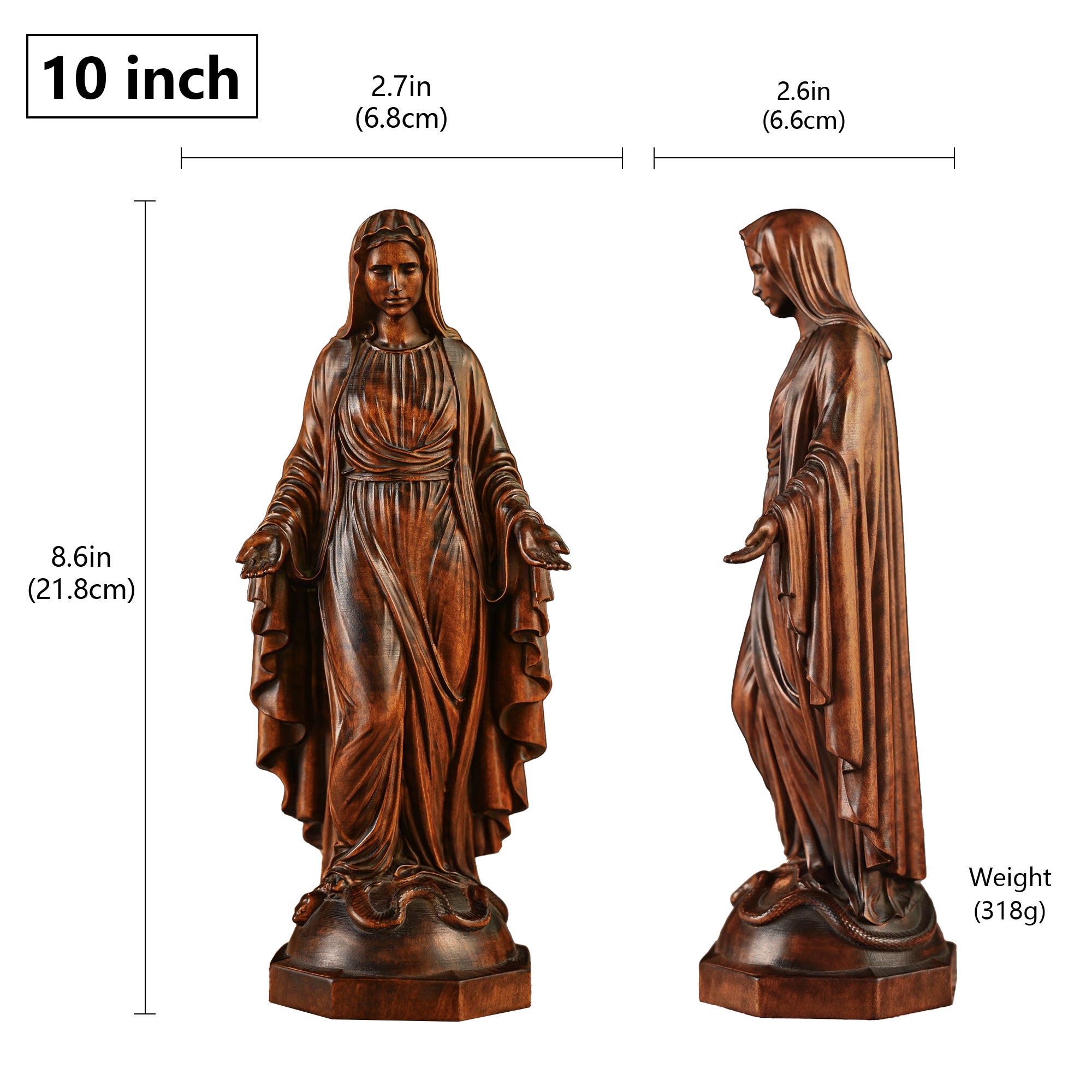 Hand Carved Sacred Heart of Jesus Virgin Mary Wooden Tabletop Ornament(𝐀𝐥𝐚𝐧 𝐄𝐰𝐞𝐧 𝐇𝐚𝐧𝐝𝐦𝐚𝐝𝐞®)