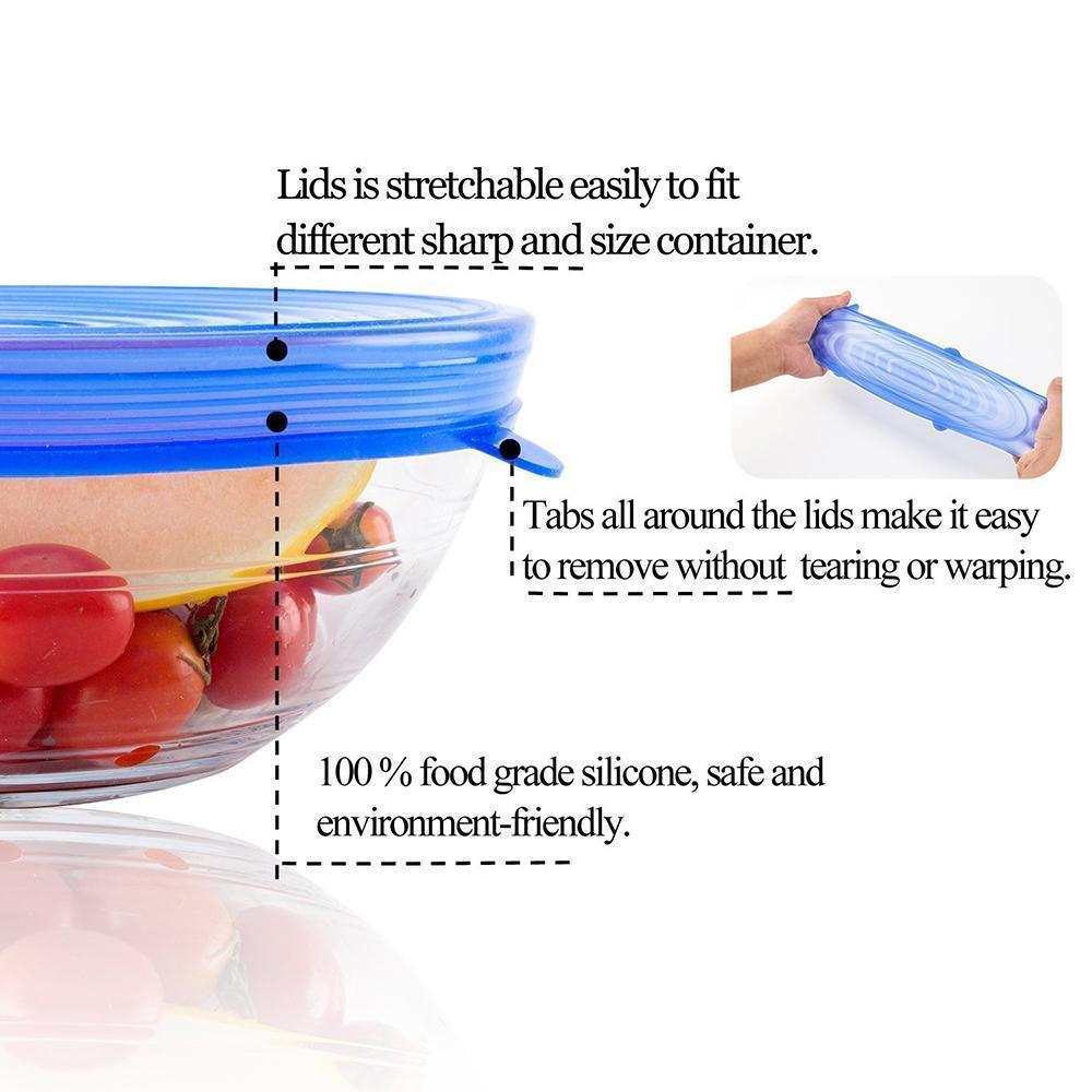 (Summer Flash Sale- 48% OFF) Reusable Silicone Lids (6pcs/set)