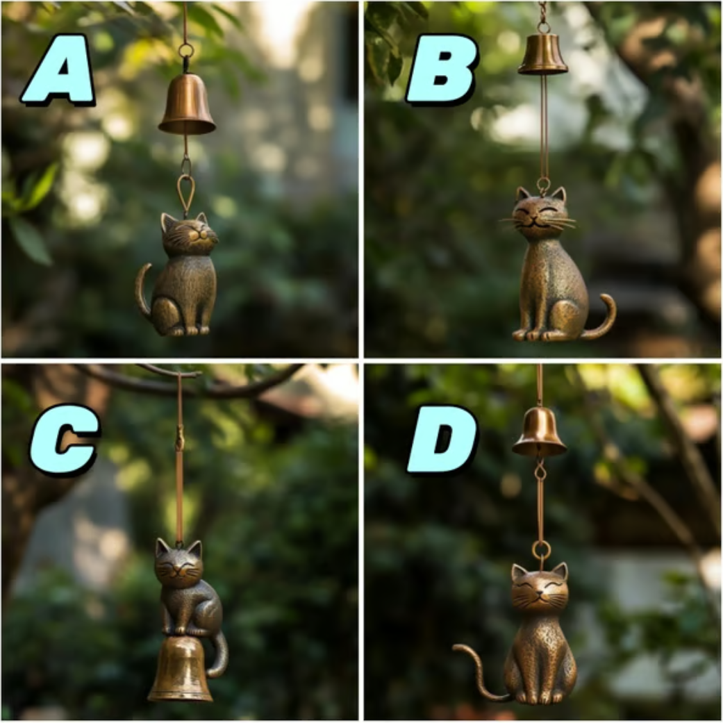 🎁Last Day Sale - 70% OFF🔥Handmade Retro Cat Wind Chime